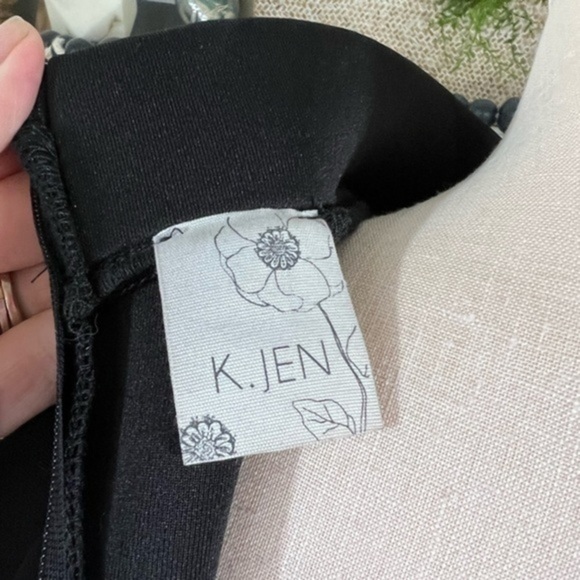 K.Jen Bodycon Black Scuba Mini Dress with Side Draping - Picture 8 of 10